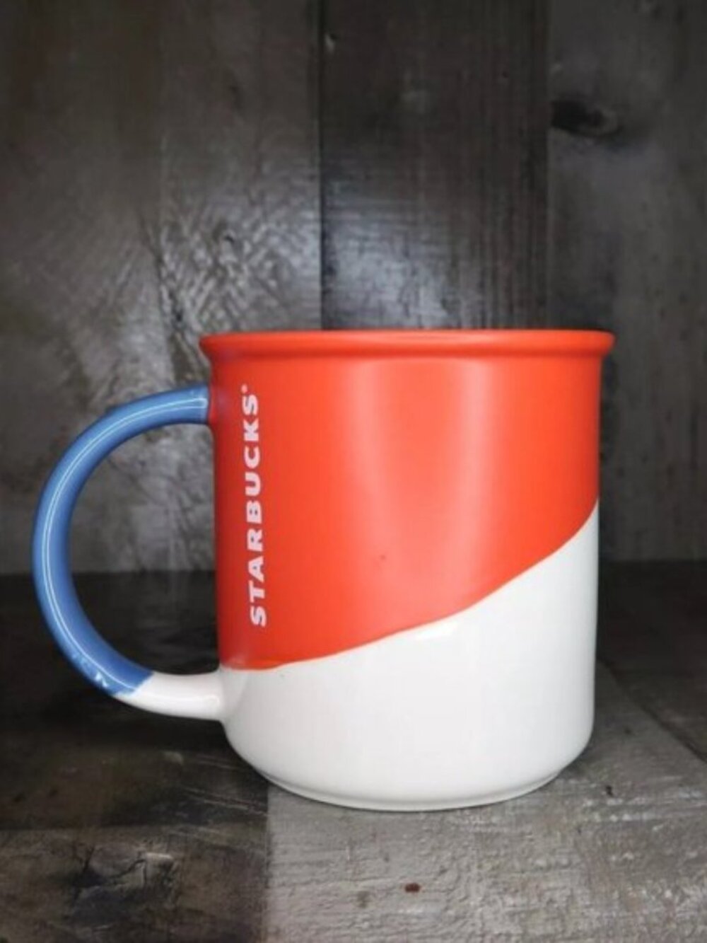 Starbucks 2017 Red White Blue Ceramic Coffee Cup Mug 2017 12 oz